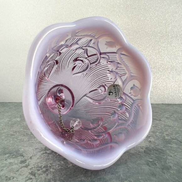 Fenton Glass Bell Lavender Purple Lily of the Valley Original Tag 6” - Picture 5 of 6